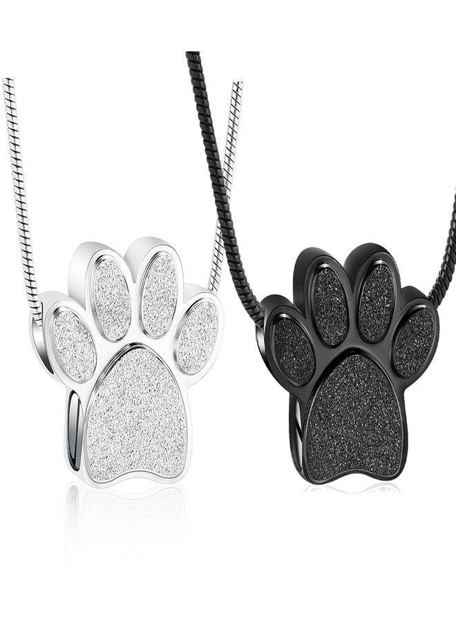 Hearbeingt Pet Cremation Jewelry for Ashes Urn Necklace Paw Print Pet Keepsake Jewelry for Dog's/Cat's Ashes Pendant Memorial Gifts - Image 1